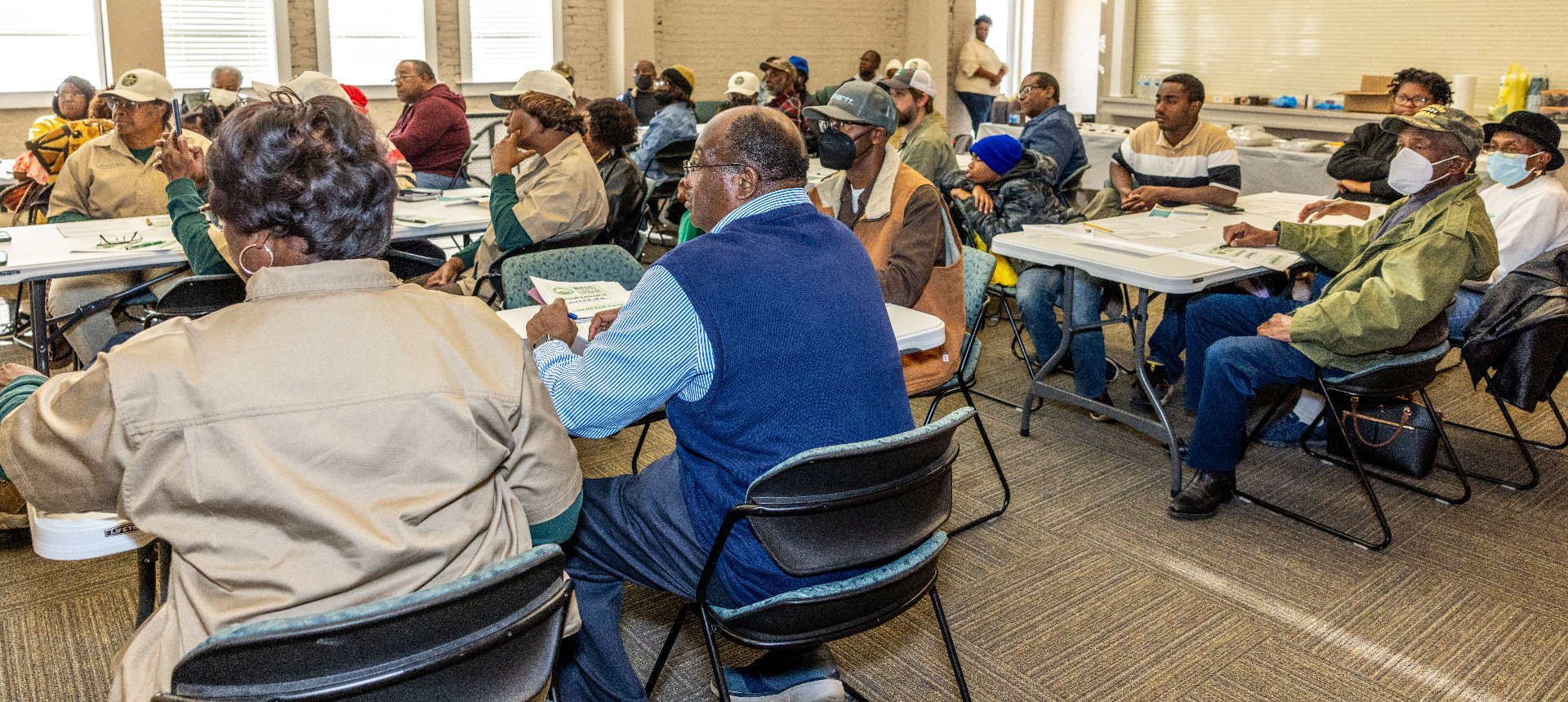 Farmers gather for training and certification in Albany, Georgia. 