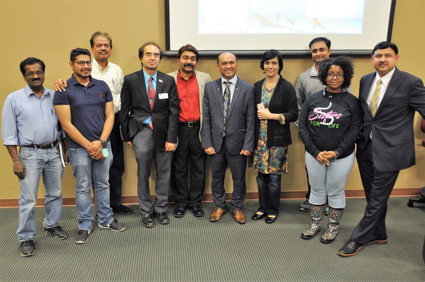 Dr. Md. Tofazzal Islam (center) poses for a photo with FVSU researchers and graduate students.