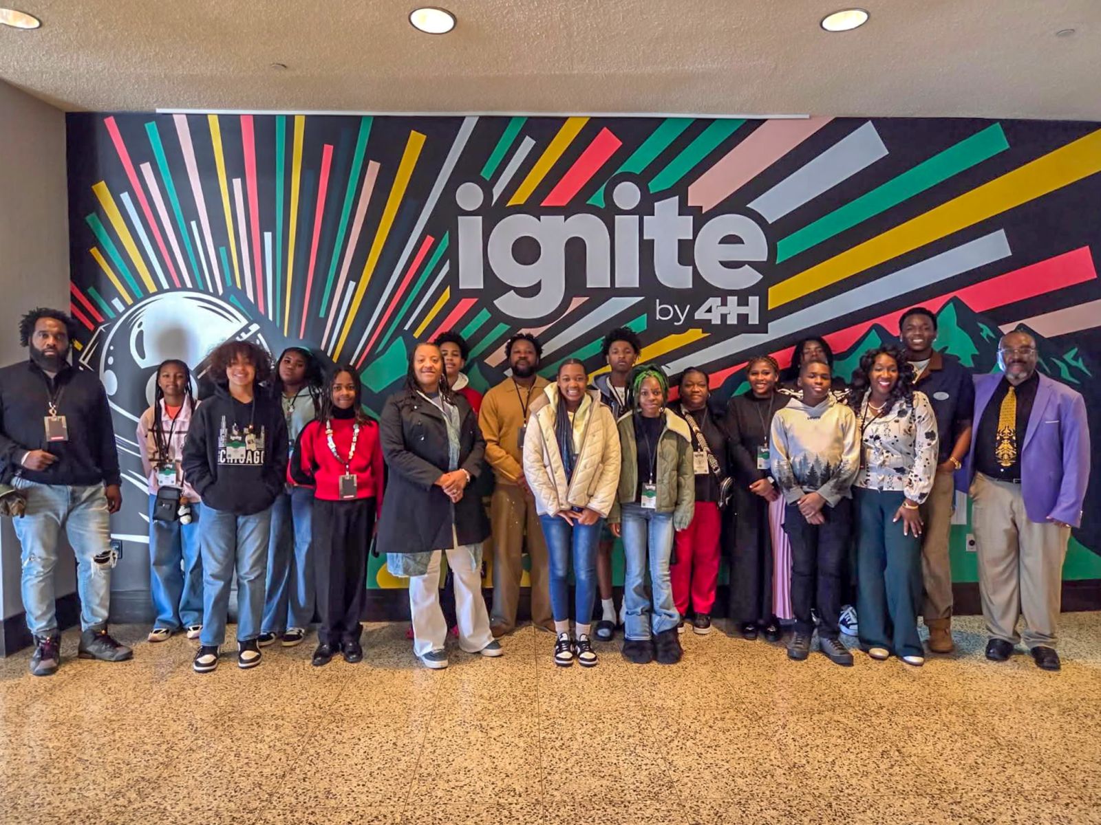 4-H Group in front of sign