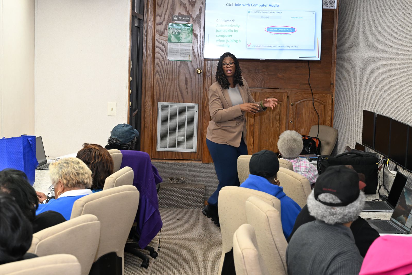 Yolanda McFerrin, Ed.D., teaches older adults in the Mobile Information Technology Center.