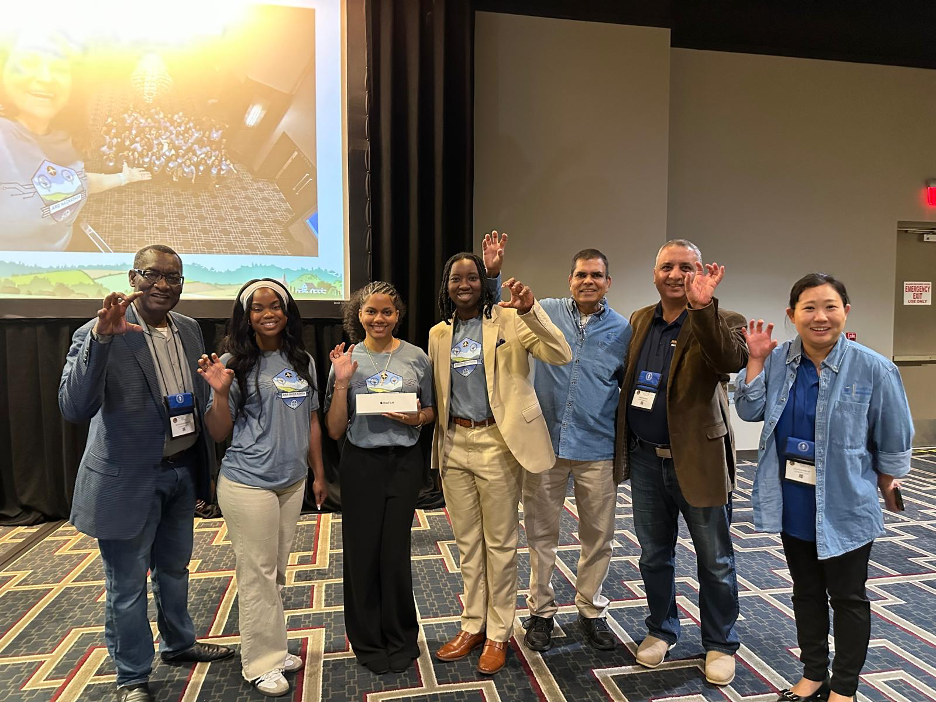 Students with administrators.