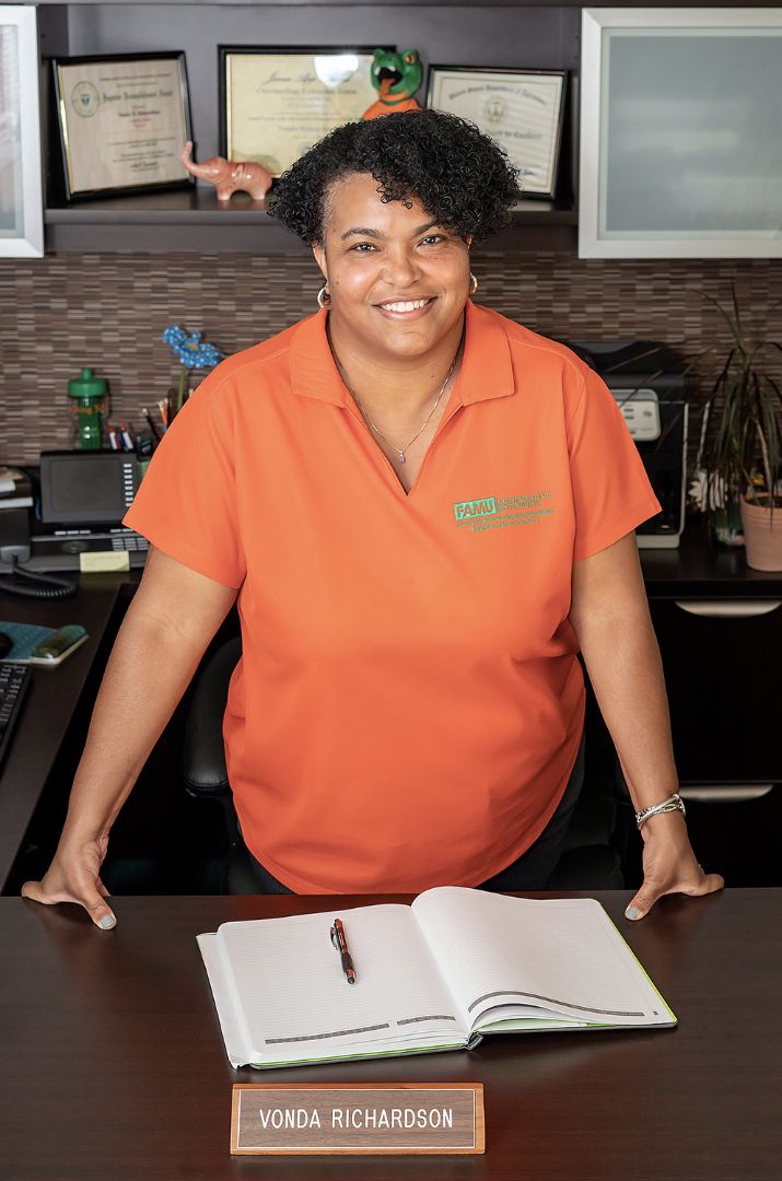 Peach County native and FVSU alumna, Vonda Richardson stands in her office at Florida A&M University.