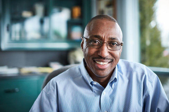 Leon Hunter, a 1984 graduate of Fort Valley State, in his office at Syngenta Corporation, where he has worked for more than 33 years.