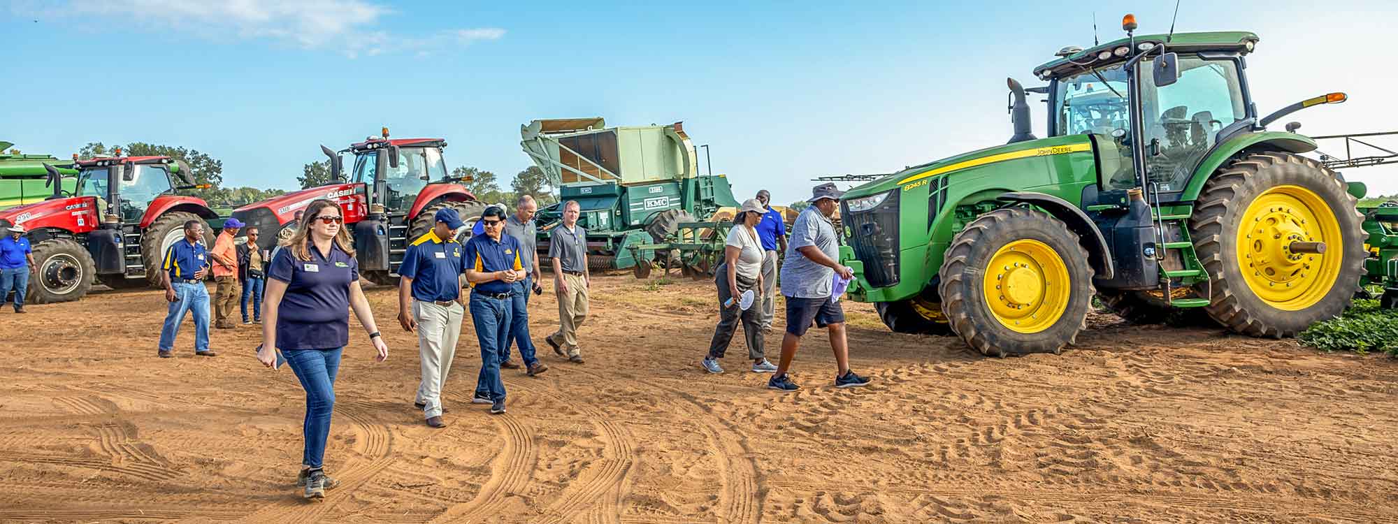 Participants and tractors at the James Farm Field day