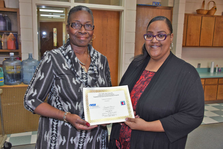 Montezuma native and EFNEP student Gaynette McKenzie (left) and FVSU’s Macon County EFNEP program as