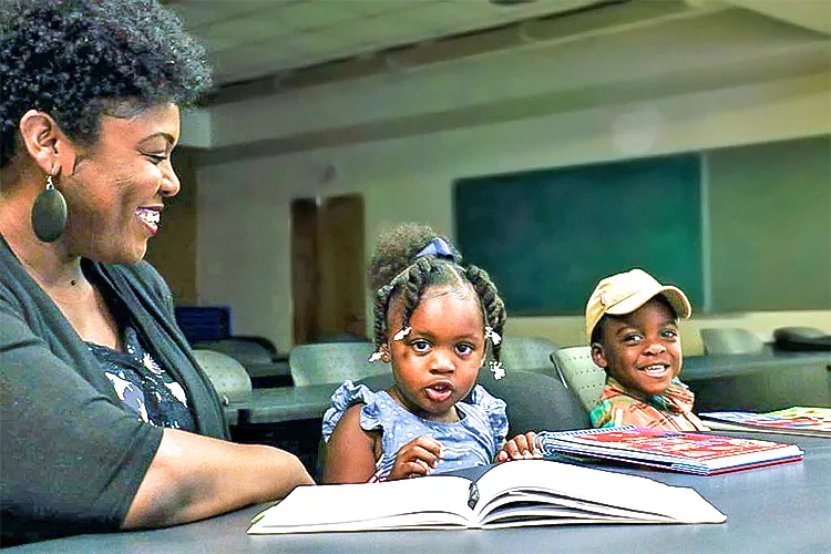 Children Smiling with teacher