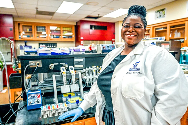 FVSU Agricultre Staff posing in lab